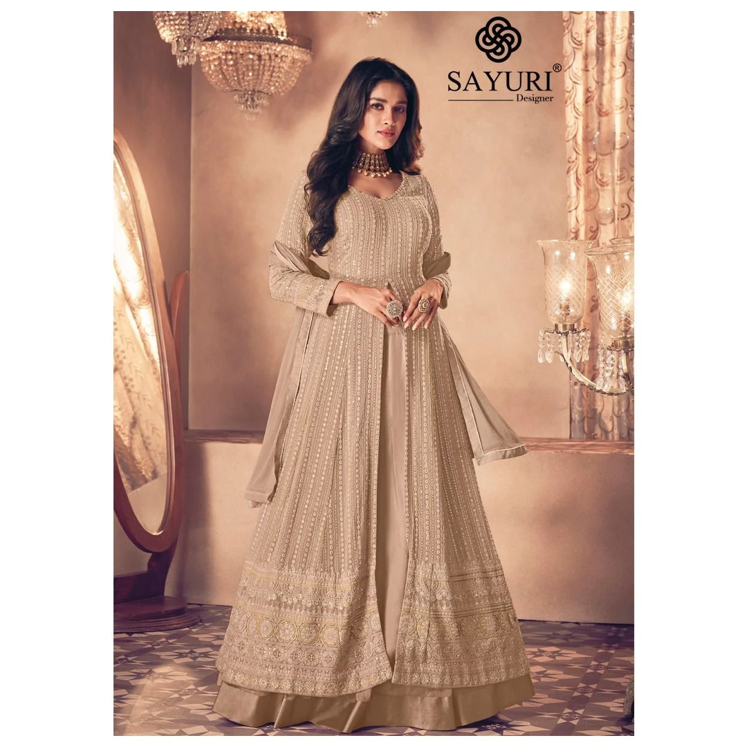 Sayuri Designer Noor Gold Florish Real Georgette Wholesale Designer Readymade Salwar Suit Catalog — Wholesale Salwar Suits, Sayuri Designer wholesale from Surat - Gallery Image 2